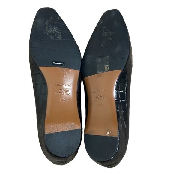 AQUATALIA  MARCELLA CROC EMBOSSED‎  BLACK FLATS SIZE 8.5 - Picture 4 of 10
